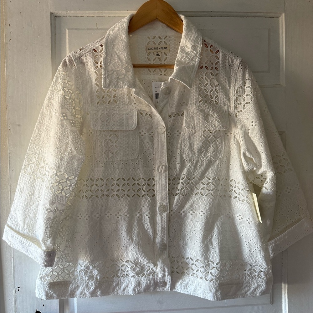 Cactus+Pearl Cracker Barrel White Eyelet Jacket